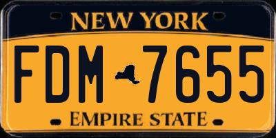 NY license plate FDM7655