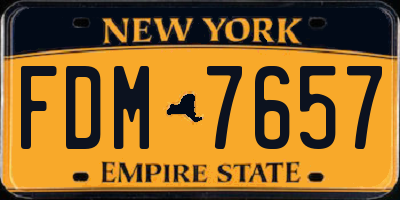 NY license plate FDM7657