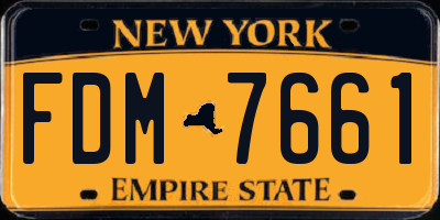 NY license plate FDM7661
