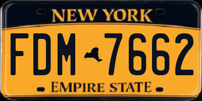 NY license plate FDM7662