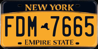NY license plate FDM7665