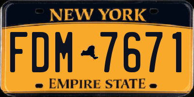 NY license plate FDM7671