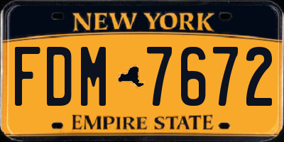 NY license plate FDM7672