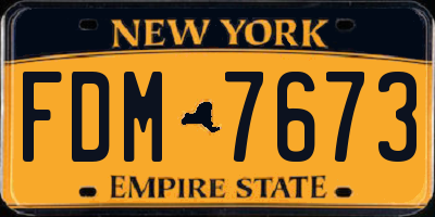 NY license plate FDM7673