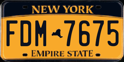 NY license plate FDM7675