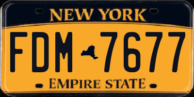 NY license plate FDM7677
