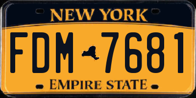 NY license plate FDM7681