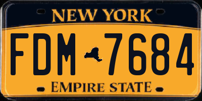 NY license plate FDM7684