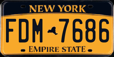NY license plate FDM7686