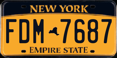 NY license plate FDM7687