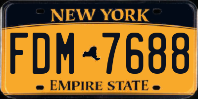 NY license plate FDM7688