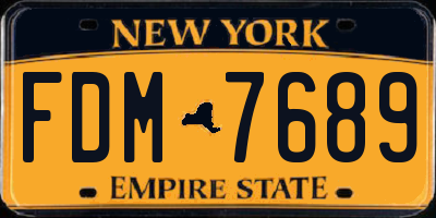 NY license plate FDM7689