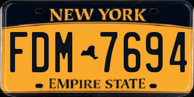 NY license plate FDM7694