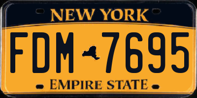 NY license plate FDM7695