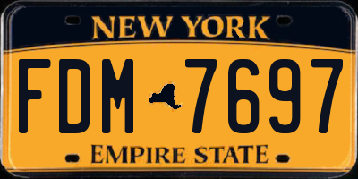 NY license plate FDM7697