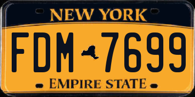 NY license plate FDM7699