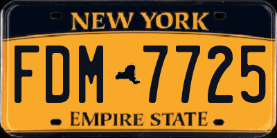 NY license plate FDM7725