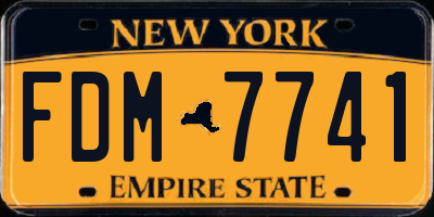 NY license plate FDM7741