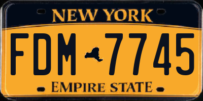 NY license plate FDM7745