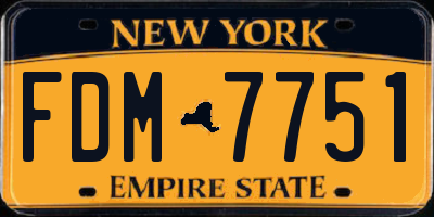 NY license plate FDM7751