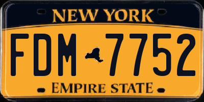 NY license plate FDM7752