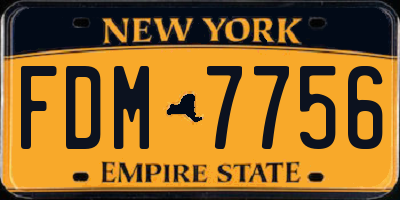 NY license plate FDM7756
