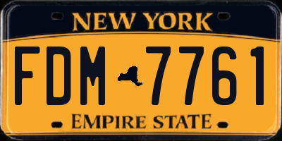 NY license plate FDM7761