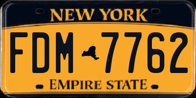 NY license plate FDM7762