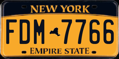 NY license plate FDM7766