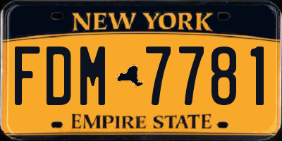 NY license plate FDM7781