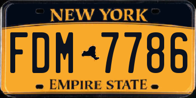 NY license plate FDM7786