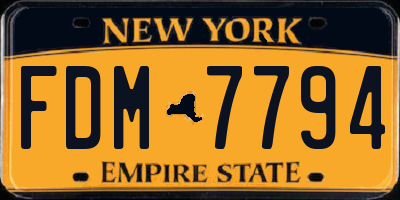 NY license plate FDM7794