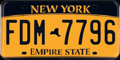 NY license plate FDM7796