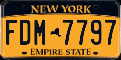 NY license plate FDM7797