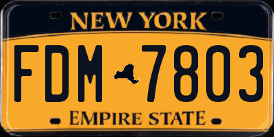NY license plate FDM7803