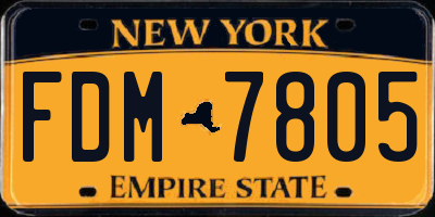 NY license plate FDM7805