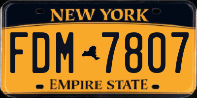 NY license plate FDM7807