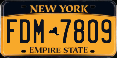 NY license plate FDM7809