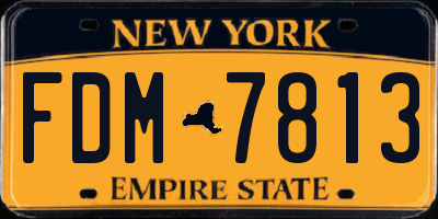 NY license plate FDM7813