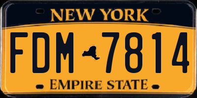 NY license plate FDM7814