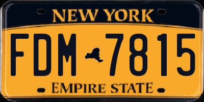 NY license plate FDM7815
