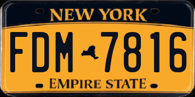 NY license plate FDM7816