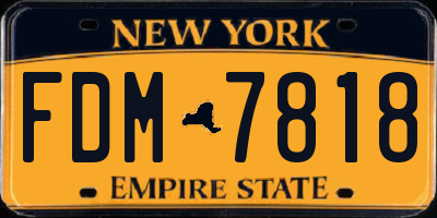 NY license plate FDM7818
