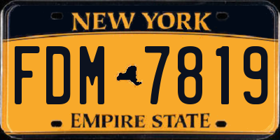 NY license plate FDM7819
