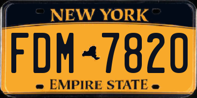 NY license plate FDM7820