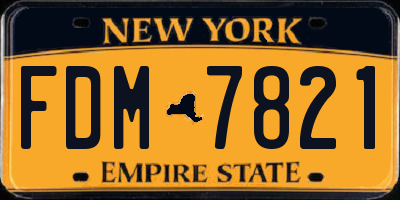 NY license plate FDM7821