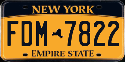 NY license plate FDM7822