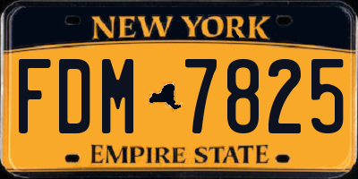 NY license plate FDM7825