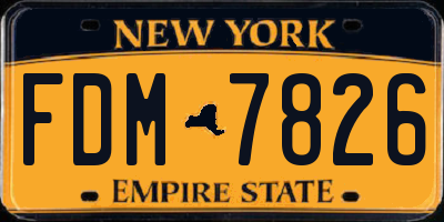 NY license plate FDM7826