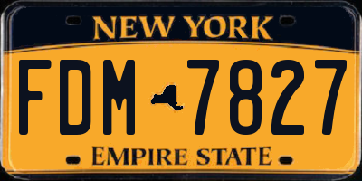 NY license plate FDM7827